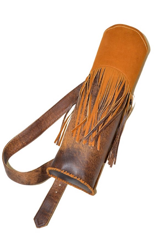 Schöne Rücken Pfeilköcher Indiansyle echt Leder in Handarbeit gefertigt 